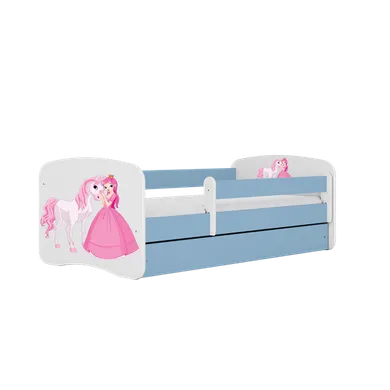 Kocot Kids, Babydreams, łóżko z materacem, niebieskie, księżniczka konik, 70-140 cm