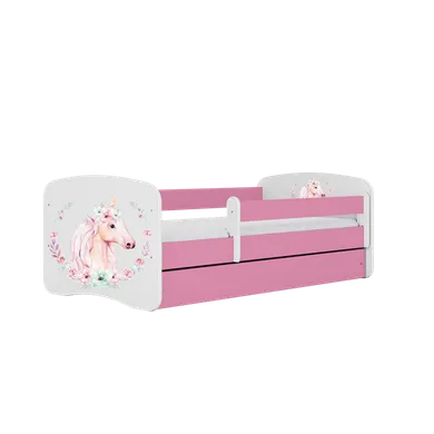 Kocot Kids, Babydreams, łóżko z materacem, różowe, konik, 80-180 cm