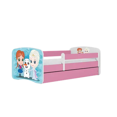 Kocot Kids, Babydreams, łóżko z materacem, różowe, zimowe księżniczki, 80-160 cm