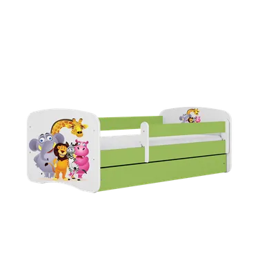 Kocot Kids, Babydreams, łóżko z materacem, zielone, zoo, 80-180 cm