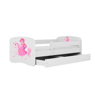 Kocot Kids, Babydreams, łóżko z szufladą, białe, księżniczka na koniku, 80-160 cm