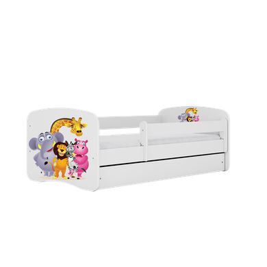 Kocot Kids, Babydreams, łóżko z szufladą, białe, zoo, 80-180 cm