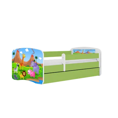 Kocot Kids, Babydreams, łóżko z szufladą i materacem, zielone, safari, 80-160 cm