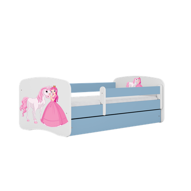 Kocot Kids, Babydreams, łóżko z szufladą, niebieskie, księżniczka konik, 80-180 cm