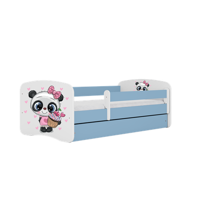 Kocot Kids, Babydreams, łóżko z szufladą, niebieskie, panda z babeczką, 70-140 cm
