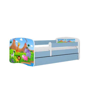 Kocot Kids, Babydreams, łóżko z szufladą, niebieskie, safari, 80-160 cm