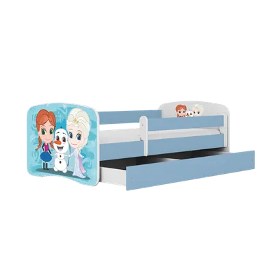 Kocot Kids, Babydreams, łóżko z szufladą, niebieskie, zimowe księżniczki, 80-160 cm