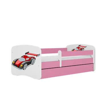 Kocot Kids, Babydreams, łóżko z szufladą, różowe, auto wyścigowe, 70-140 cm