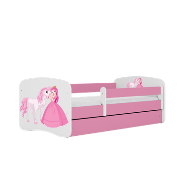 Kocot Kids, Babydreams, łóżko z szufladą, różowe, księżniczka konik, 80-180 cm
