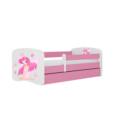 Kocot Kids, Babydreams, łóżko z szufladą, różowe, wróżka z motylkami, 80-180 cm