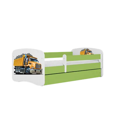 Kocot Kids, Babydreams, łóżko z szufladą, zielone, ciężarówka, 80-160 cm