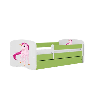 Kocot Kids, Babydreams, łóżko z szufladą, zielone, jednorożec, 80-160 cm