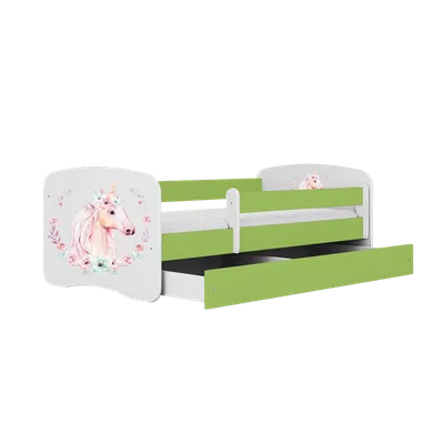Kocot Kids, Babydreams, łóżko z szufladą, zielone, konik, 70-140 cm