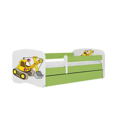Kocot Kids, Babydreams, łóżko z szufladą, zielone, koparka, 80-160 cm