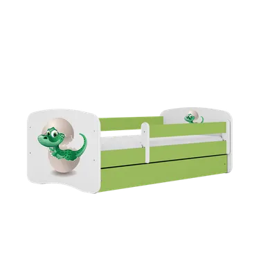 Kocot Kids, Babydreams, łóżko z szufladą, zielone, mały dino, 80-160 cm