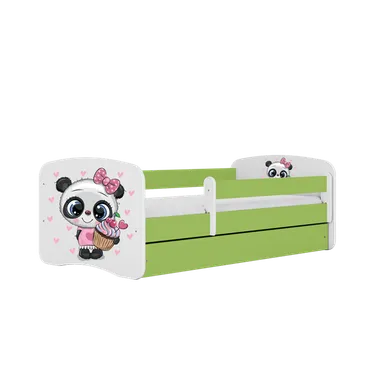 Kocot Kids, Babydreams, łóżko z szufladą, zielone, panda z babeczką, 80-160 cm