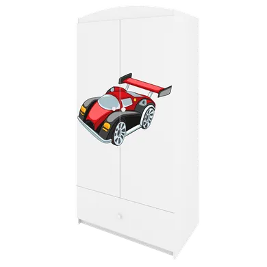 Kocot Kids, Babydreams, szafa, biała, auto wyścigowe, 181.2-52-90 cm