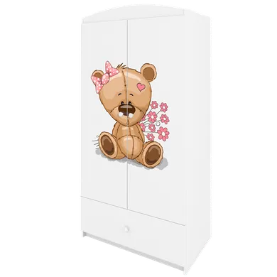 Kocot Kids, Babydreams, szafa, biała, miś kwiatki, 181.2-52-90 cm