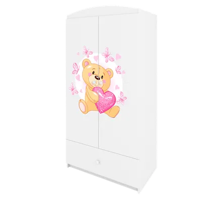 Kocot Kids, Babydreams, szafa, biała, miś motylki, 181.2-52-90 cm