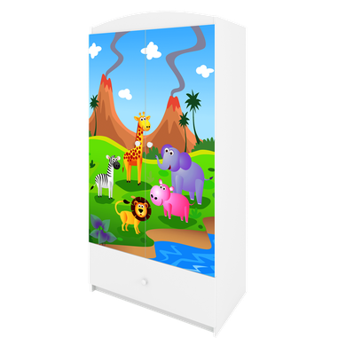 Kocot Kids, Babydreams, szafa, biała, safari, 181.2-52-90 cm