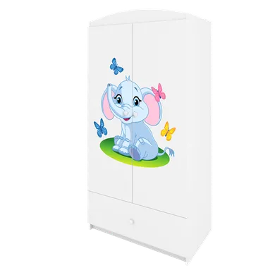Kocot Kids, Babydreams, szafa, biała, słonik, 181.2-52-90 cm