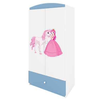 Kocot Kids, Babydreams, szafa, niebieska, księżniczka konik, 181.2-52-90 cm