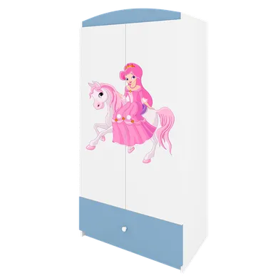 Kocot Kids, Babydreams, szafa, niebieska, księżniczka na koniku, 181.2-52-90 cm