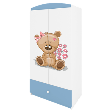 Kocot Kids, Babydreams, szafa, niebieska, miś kwiatki, 181.2-52-90 cm