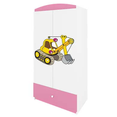 Kocot Kids, Babydreams, szafa, różowa, koparka, 181.2-52-90 cm