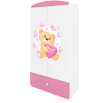 Kocot Kids, Babydreams, szafa, różowa, miś motylki, 181.2-52-90 cm