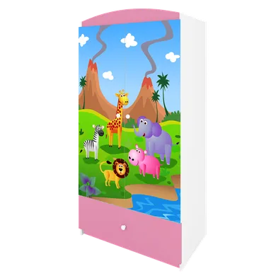 Kocot Kids, Babydreams, szafa, różowa, safari, 181.2-52-90 cm