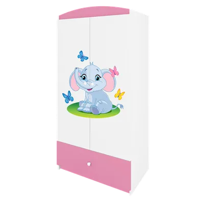 Kocot Kids, Babydreams, szafa, różowa, słonik, 181.2-52-90 cm