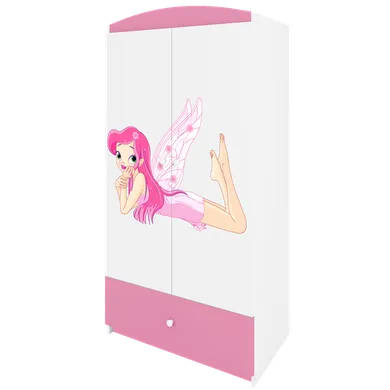 Kocot Kids, Babydreams, szafa, różowa, wróżka ze skrzydełkami, 181.2-52-90 cm