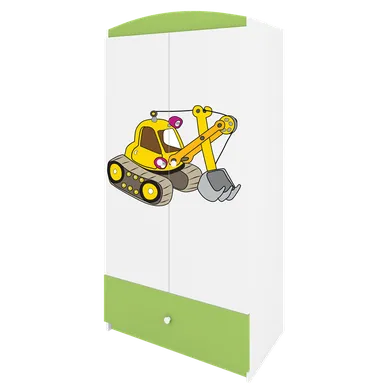 Kocot Kids, Babydreams, szafa, zielona, koparka, 181.2-52-90 cm