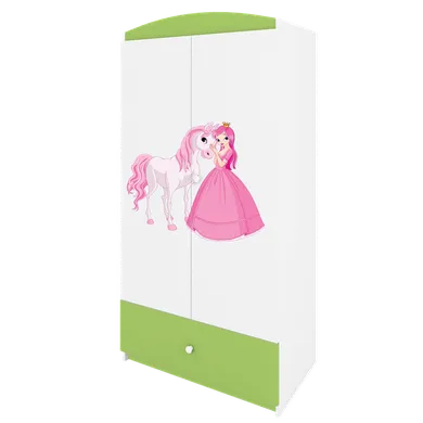 Kocot Kids, Babydreams, szafa, zielona, księżniczka konik, 181.2-52-90 cm