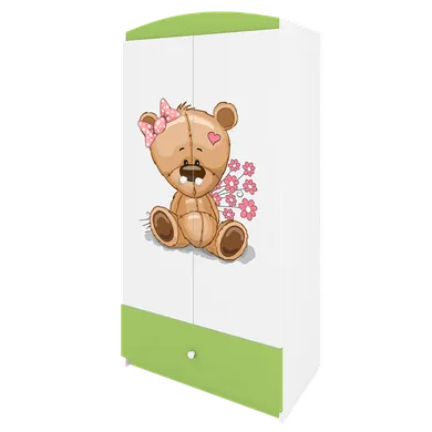 Kocot Kids, Babydreams, szafa, zielona, miś kwiatki, 181.2-52-90 cm