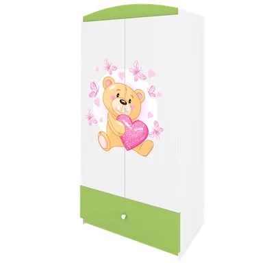 Kocot Kids, Babydreams, szafa, zielona, miś motylki, 181.2-52-90 cm