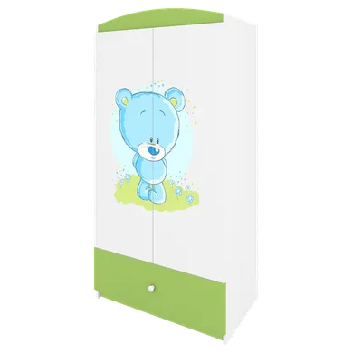 Kocot Kids, Babydreams, szafa, zielona, niebieski miś, 181.2-52-90 cm