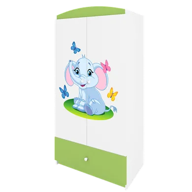 Kocot Kids, Babydreams, szafa, zielona, słonik, 181.2-52-90 cm