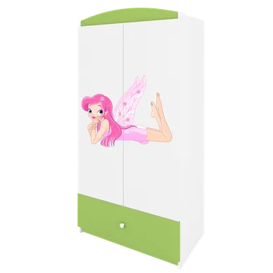 Kocot Kids, Babydreams, szafa, zielona, wróżka ze skrzydełkami, 181.2-52-90 cm
