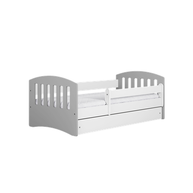 Kocot Kids, Classic 1, łóżko z materacem, szare, 80-160 cm