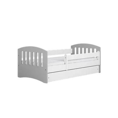 Kocot Kids, Classic 1, łóżko z szufladą i materacem, szare, 80-180 cm