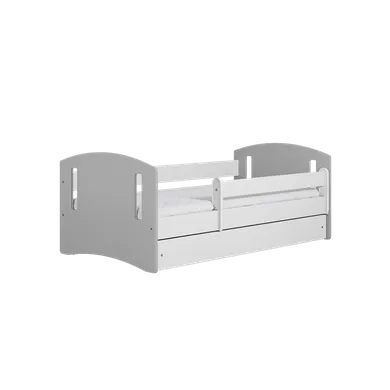 Kocot Kids, Classic 2, łóżko z materacem, szare, 80-180 cm