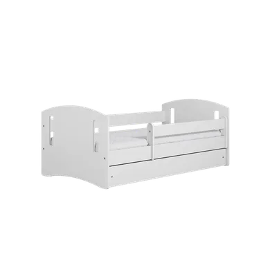 Kocot Kids, Classic 2, łóżko z szufladą i materacem, białe, 80-180 cm