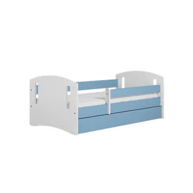 Kocot Kids, Classic 2, łóżko z szufladą i materacem, niebieskie, 80-180 cm
