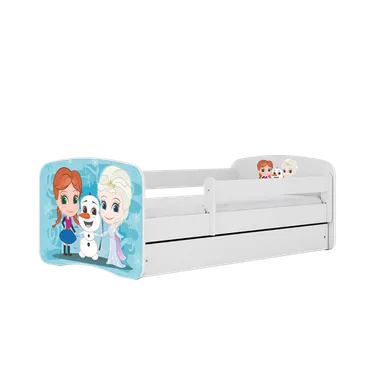 Kocot Kids, Kraina Lodu, Babydreams, łóżko z materacem, białe, 80-180 cm