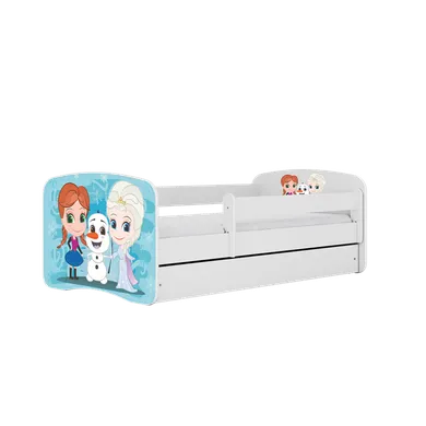 Kocot Kids, Kraina Lodu, Babydreams, łóżko z szufladą, białe, 80-160 cm
