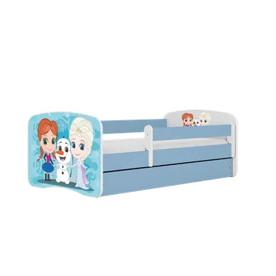 Kocot Kids, Kraina Lodu, Babydreams, łóżko z szufladą i materacem, niebieskie, 70-140 cm