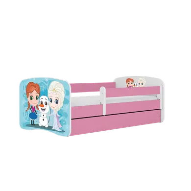 Kocot Kids, Kraina Lodu, Babydreams, łóżko z szufladą i materacem, różowe, 70-140 cm