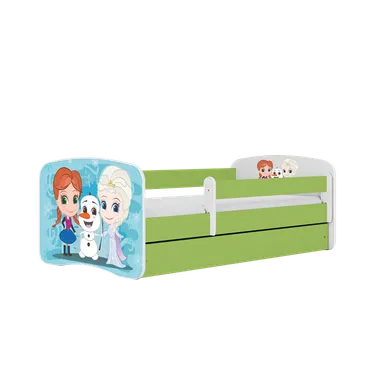 Kocot Kids, Kraina Lodu, Babydreams, łóżko z szufladą i materacem, zielone, 70-140 cm